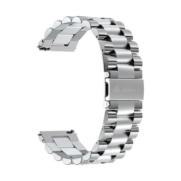 Ремешок из нержавеющей стали для часов Lyambda Keid 20мм, серебристый